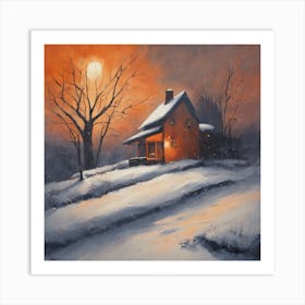 House In The Snow Art Print