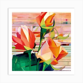 Origami Roses 1 Art Print