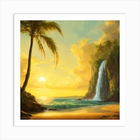 Sunset At The Beach 1 Art Print