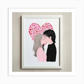 Valentine'S Day Kiss Art Print