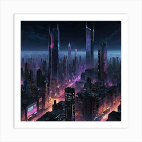 Futuristic Cityscape3 Art Print