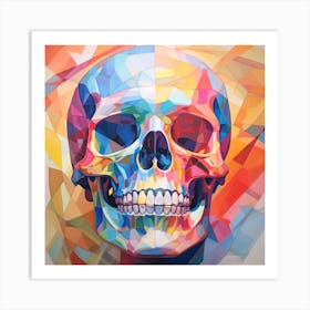 Skull Of Polygons Art Print