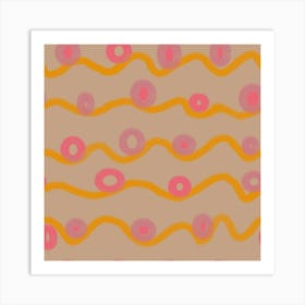 Pink And Orange Swirls Art Print