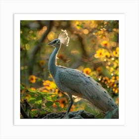 Peacock In The Forest Art Print