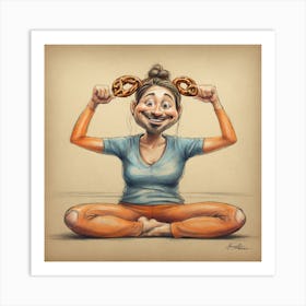 Yogi With Pretzels Art Print