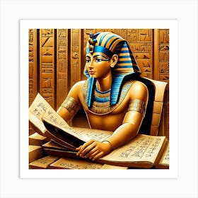 Pharaoh Reading A Book 1 Art Print