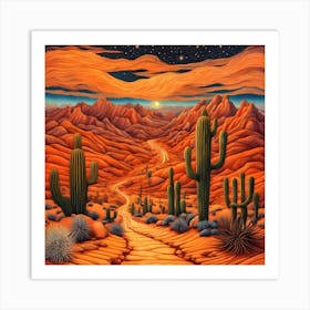 Cactus Desert 2 Art Print