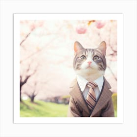 Cat In A Suit 1 Art Print