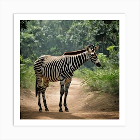 Zebra In The Forest 1 Art Print