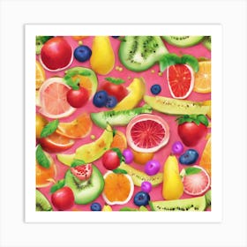 Kiwi Fruit Wallpaper Art Print