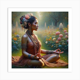 Meditating Woman 3 Art Print