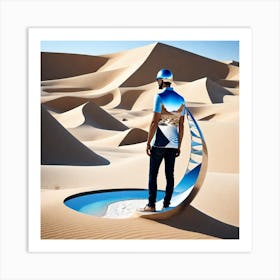 Man In The Desert 150 Art Print