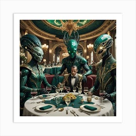 Aliens At Dinner II Art Print