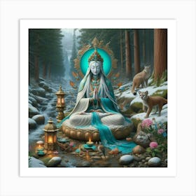 White Tara in the Forest Art Print