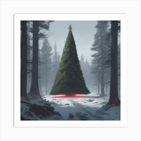 Christmas Tree In The Forest 111 Art Print