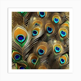 Peacock Feathers Art Print