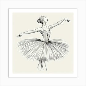 Line Art ballerina body 3 Art Print