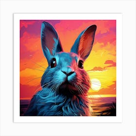 Sunset Rabbit Art Print