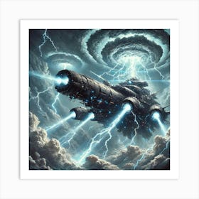 Aether Vortex Battleship Storm Cannons Art Print