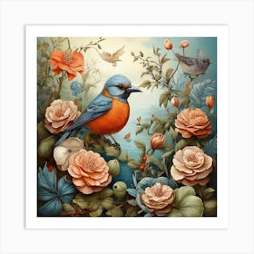 Bird In The Garden Art Print