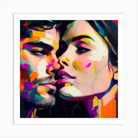 Kiss Fine Art Style Portrait Art Print