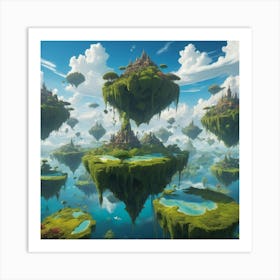 Fantasy Islands Paintings Art Print Art Print