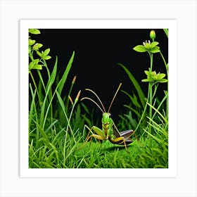 Grasshopper In The Grass 1 Art Print