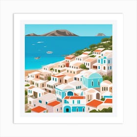 Greek Village Art Print