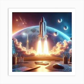 Space Shuttle Launch 2 Art Print