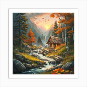 A peaceful, lively autumn landscape 19 Art Print
