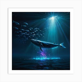 Whale In The Sea Art Print