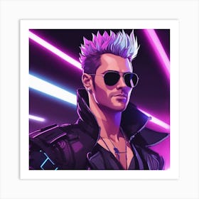 Jude Law With Mohawk and Sunglasses Art Print