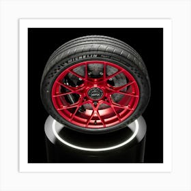 Red Rim On A Black Background Art Print