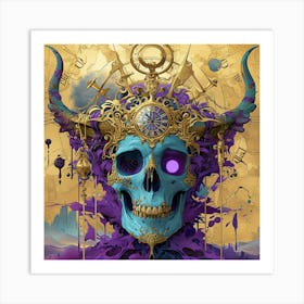 Skull With Horns Art Print