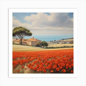 Champ de coquelicots Art Print