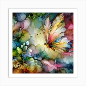 Butterfly Fantasy in Colourful Ink II Art Print