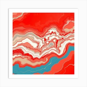 Abstract Red And Blue Art Print