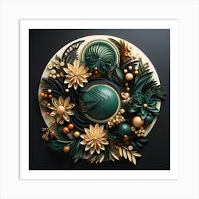 Christmas 3d Paper Art Art Print