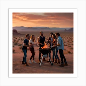 Bbq At Sunset Art Print