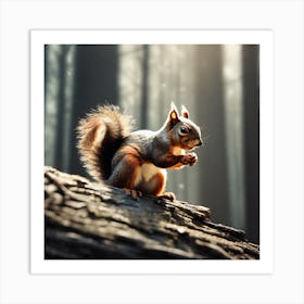 Squirrel In The Forest 196 Art Print