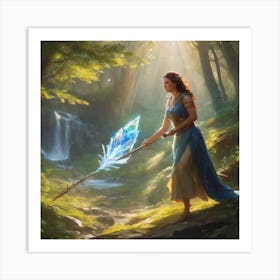 A Woman with a Crystal Wand Art Print