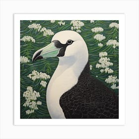 Ohara Koson Inspired Bird Painting Albatross 1 Square Art Print