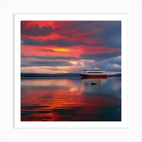 Sunset On A Cruise Ship 6 Art Print