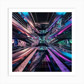 Innovative Mixed Media Style Digital Art Combining 3d, Glitch Art, And Photography Art Print