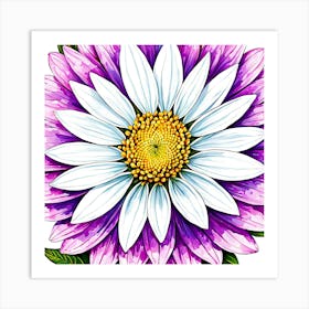 Dahlia, Illustrate A Close Up Of A Blooming Flower With Intricate 4 Art Print