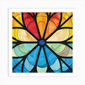 Stained Glass Flower Art Print