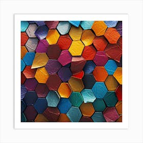 Colorful Hexagons Background Art Print