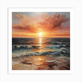 Sunset Time Over The Sea Art Print