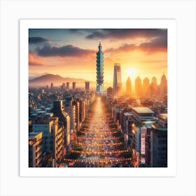 Taipei Cityscape Art Print