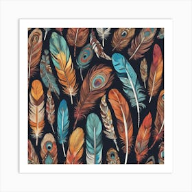 Colorful Feathers 2 Art Print